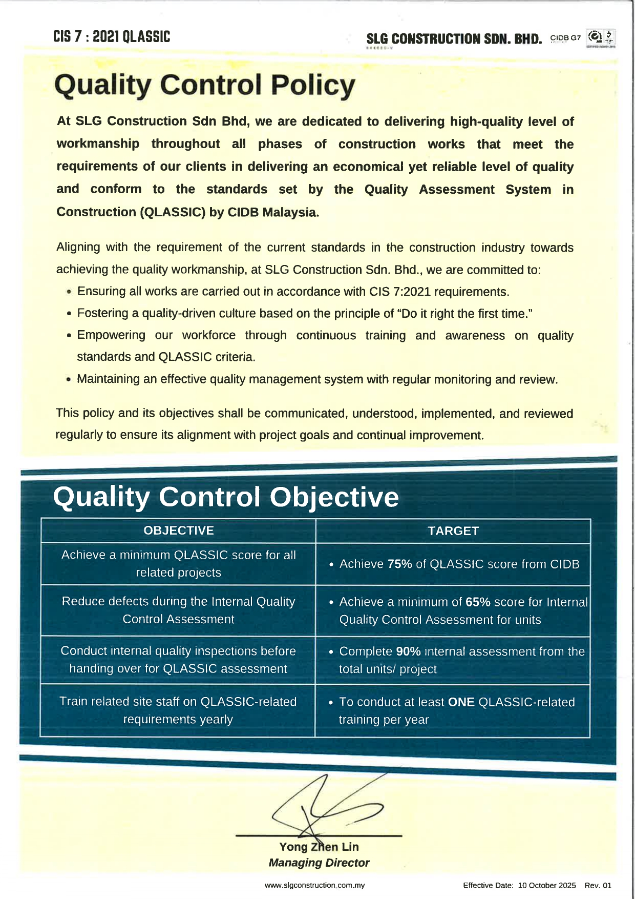 Quality Policy